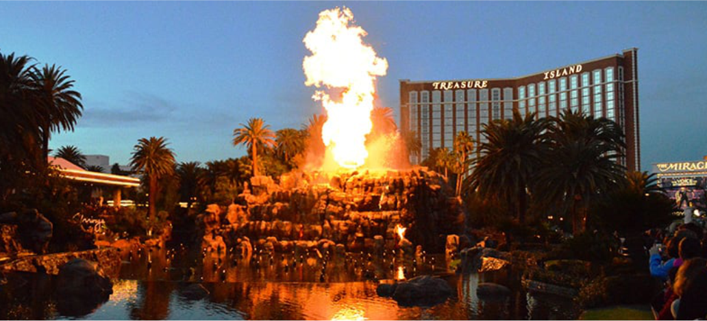 Show do Volcano, no Mirage las vegas estados unidos